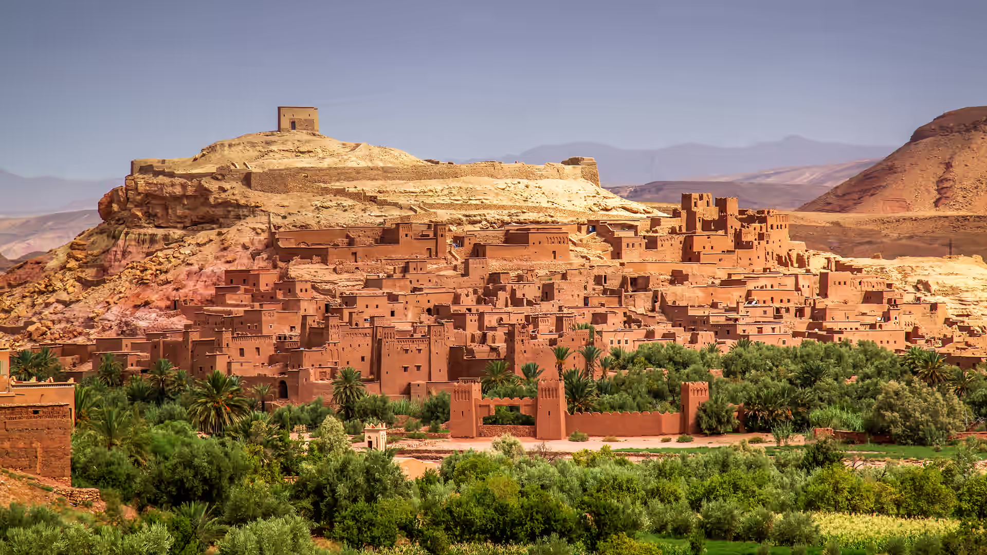 The ancient mud-brick fortress of Ait Benhaddou near Ouarzazate