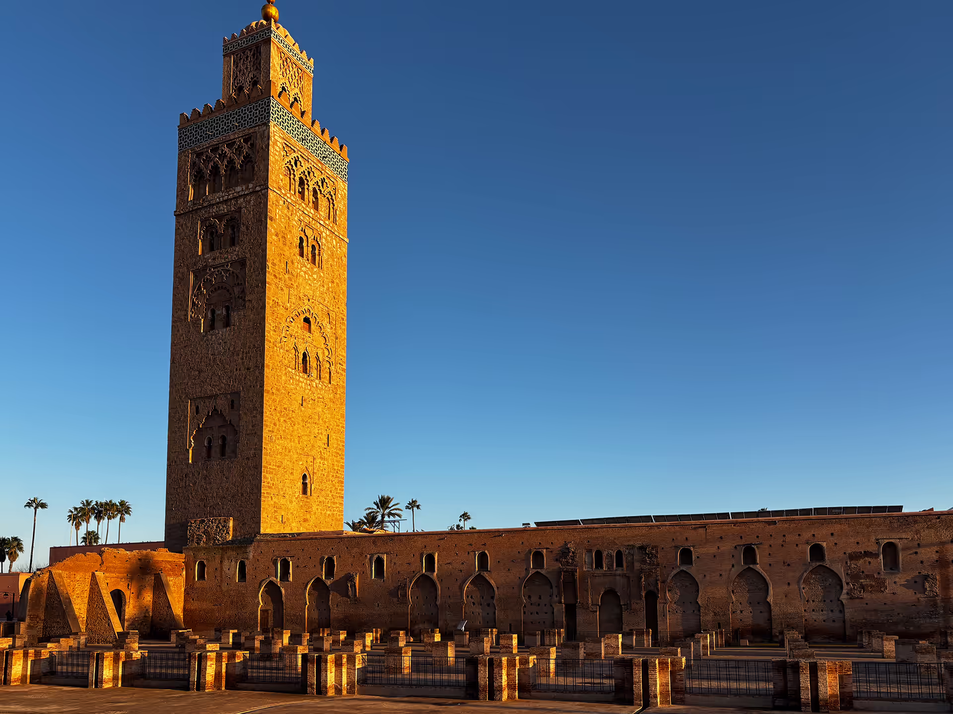 The Koutoubia Mosque at sunset in Marrakech