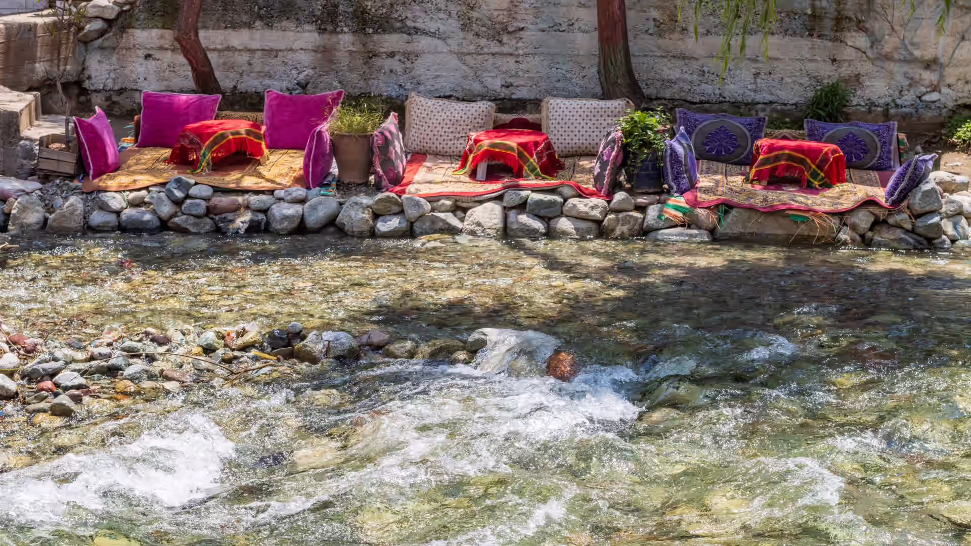 A riverside restaurant in the Ourika Valley, High Atlas